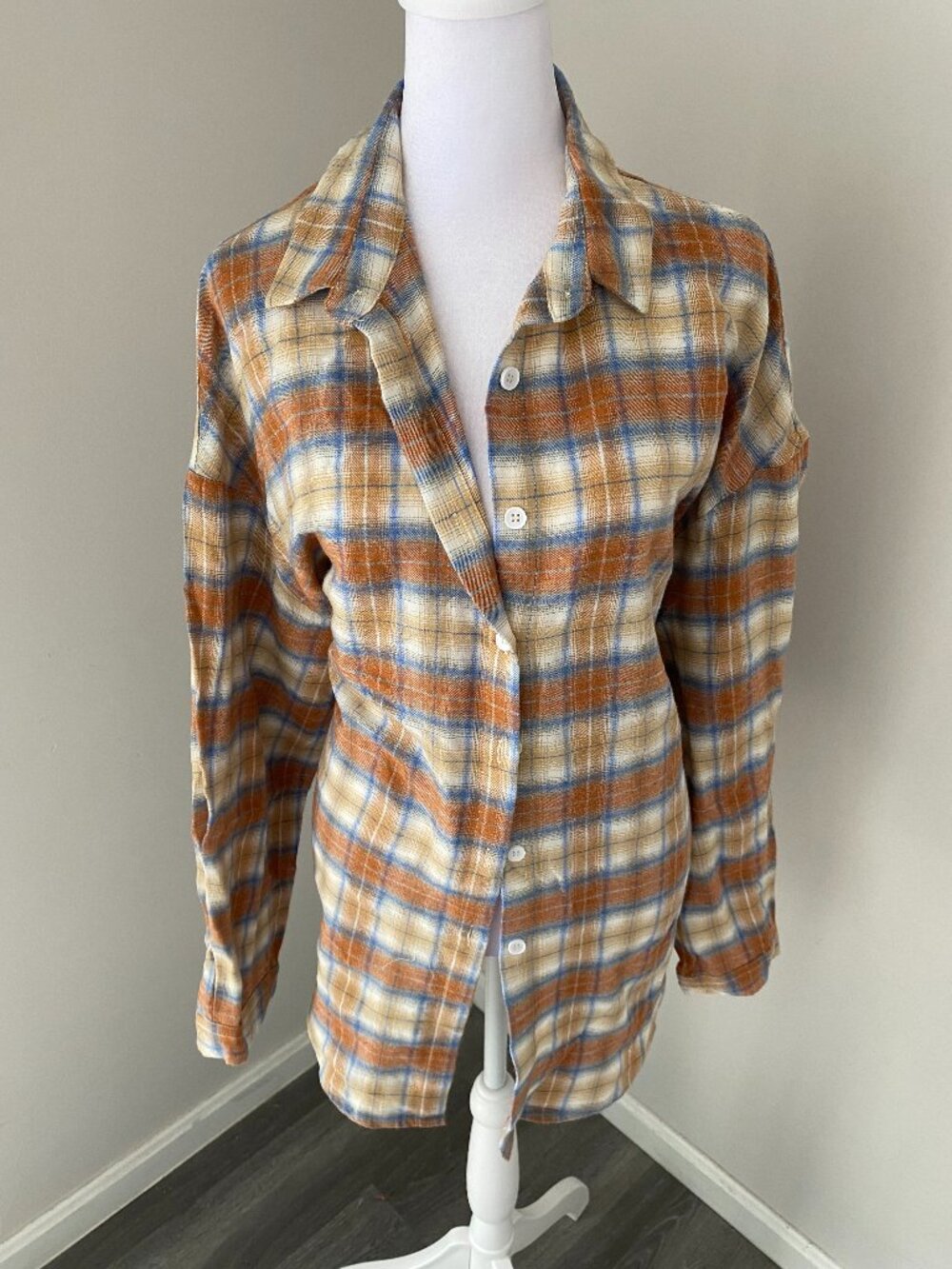 Plaid Flannel Long Sleeve Shirt
